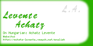 levente achatz business card